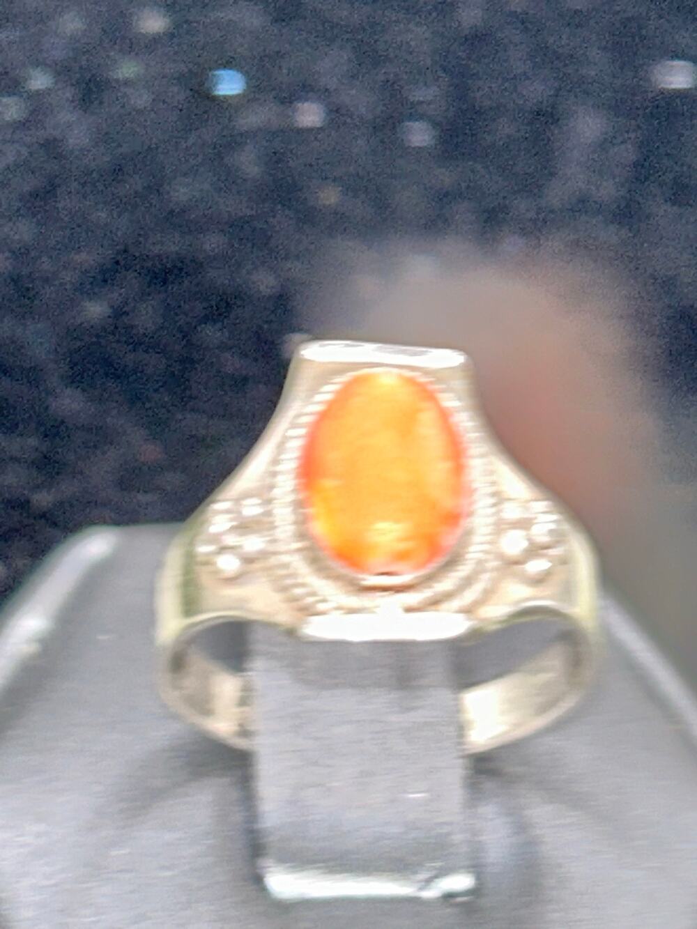 Vintage 925 Sterling Silver Red Coral Shield Ring Size 6.5 Engraved 4.38g